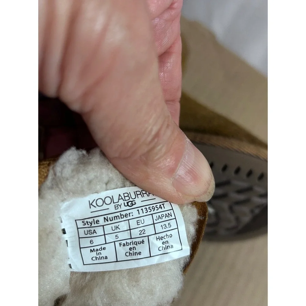 Koolaburra by UGG Victoria Boot 6 Chestnut Brown Suede Bow Toddler Kids